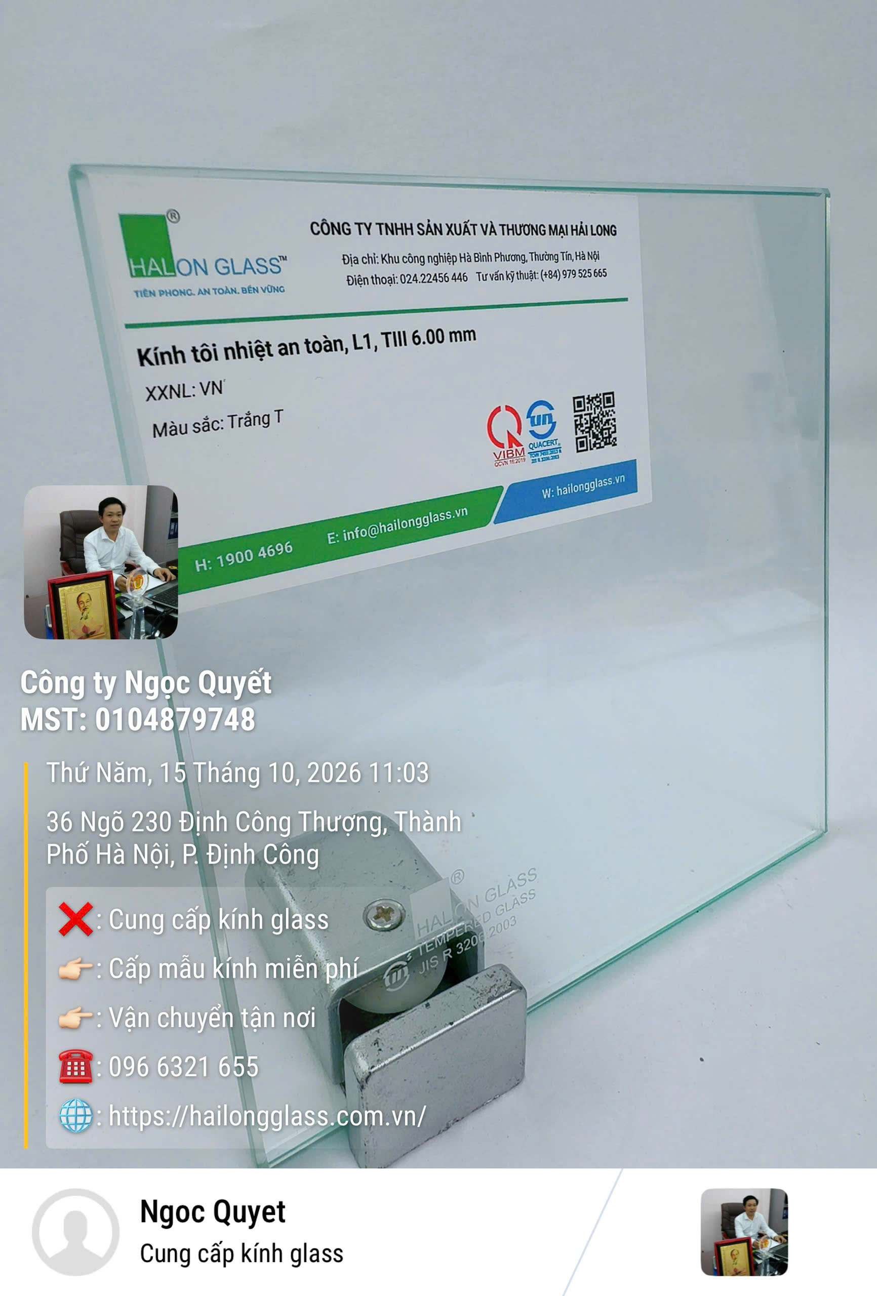 Kính cường lực trắng 6mm